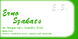erno szakats business card